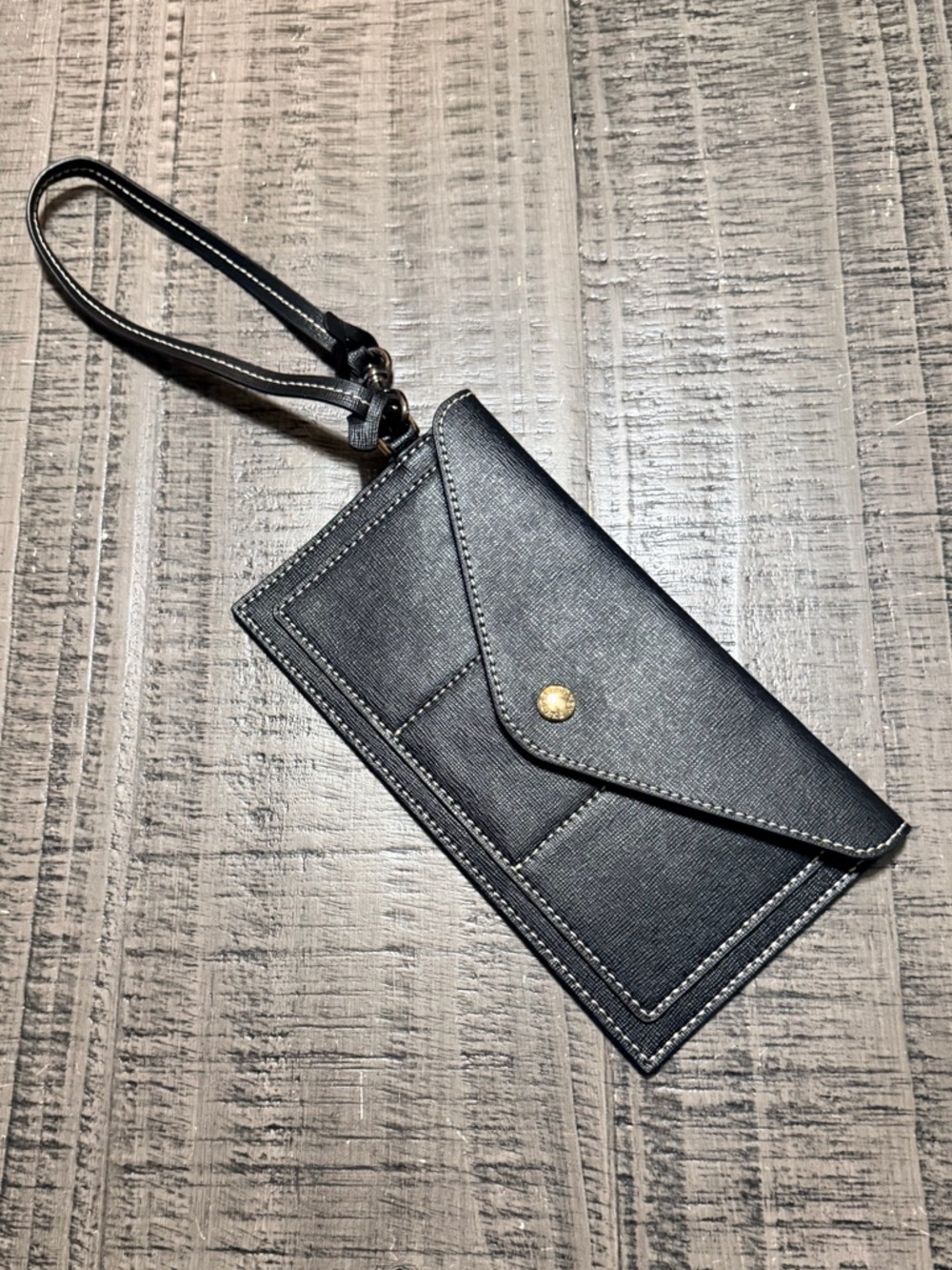 Dooney & Bourke Black Envelope Wristlet Wallet with Gold Accent - Picture 8 of 8